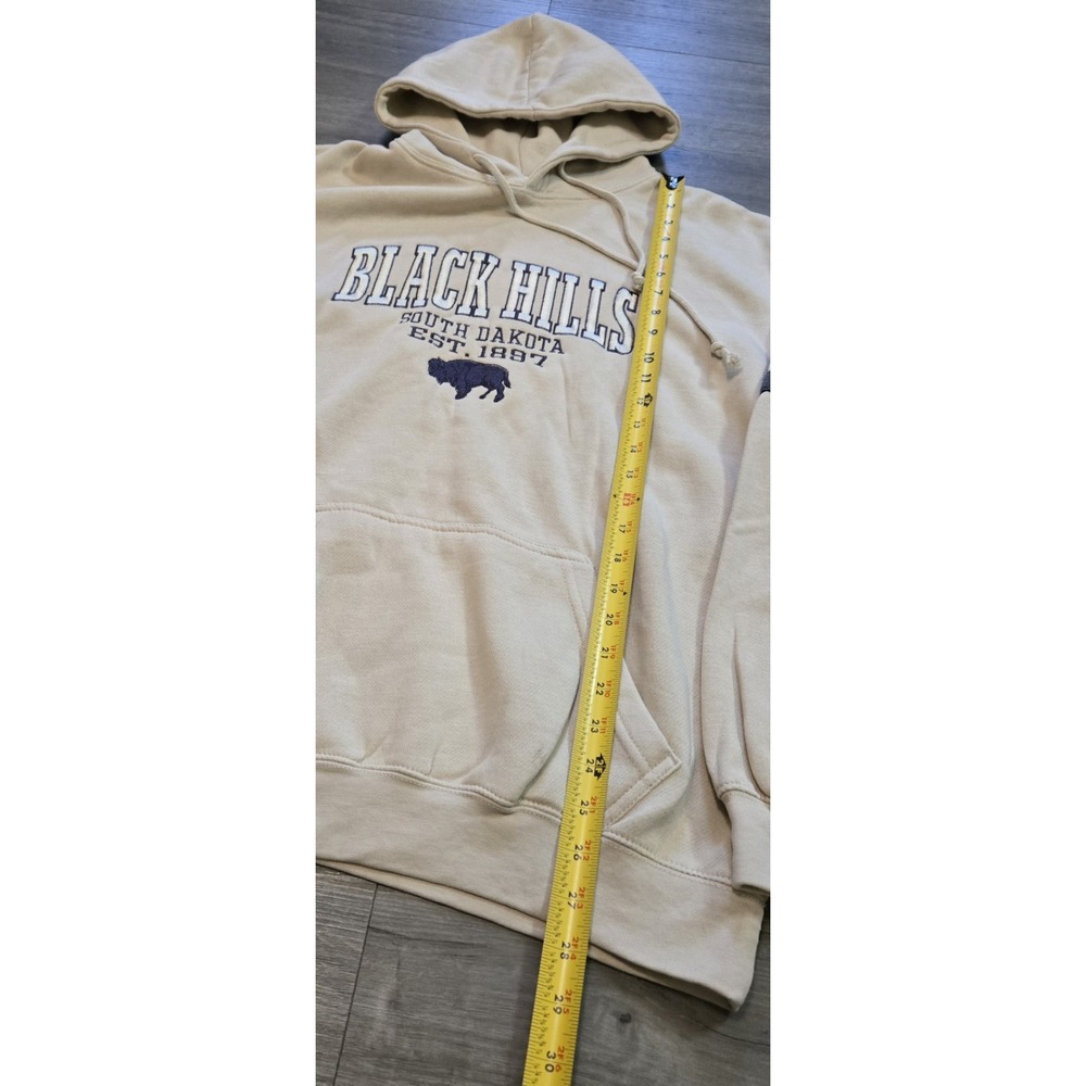 Black Hills South Dakota Embroidered Beige Pullover Hoodie Size Medium - Picture 11 of 13
